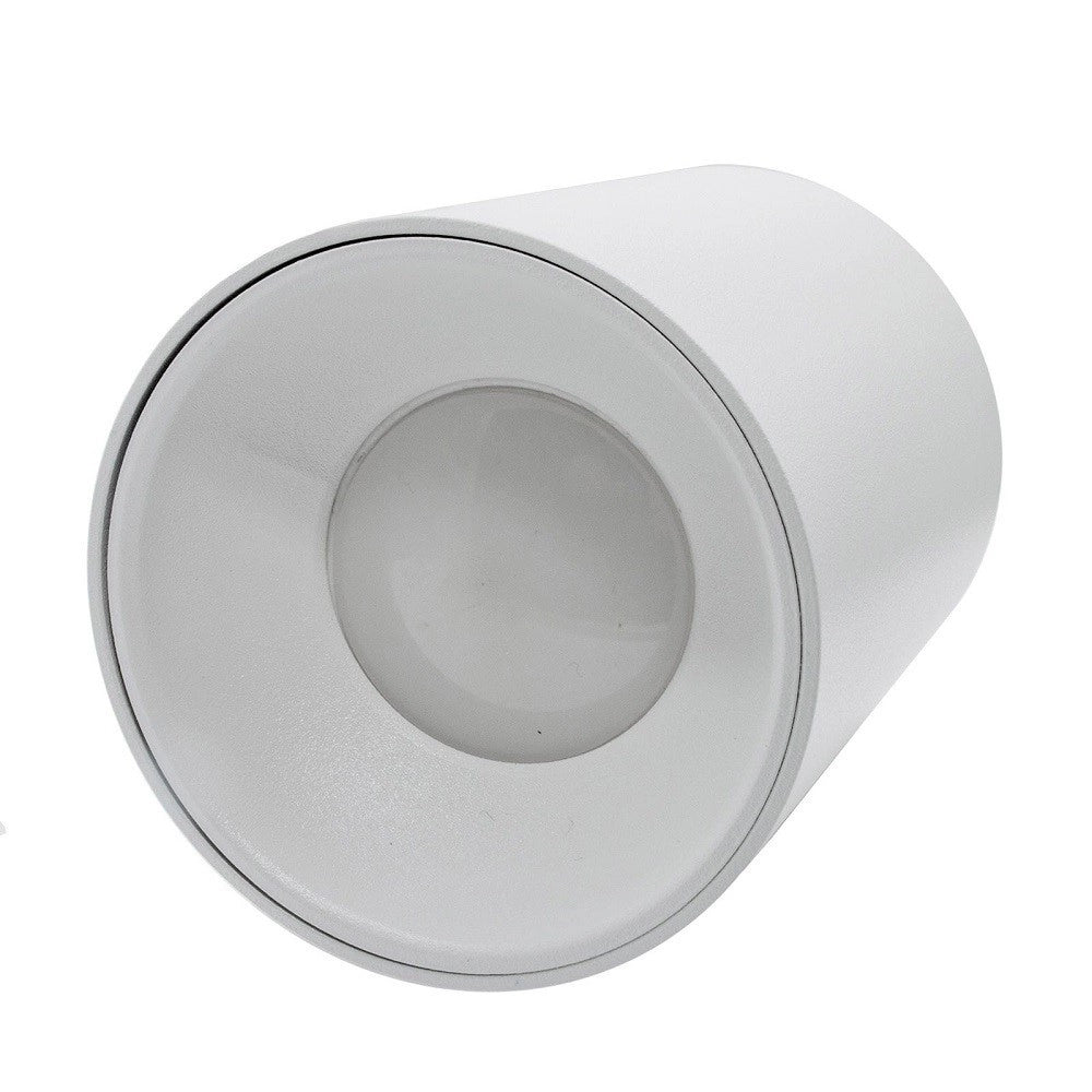 Trade Shop - Plafoniera Moderna Faretto Cilindro Esterno Da Soffitto Attacco Gu10 Luce 230v - Bianco