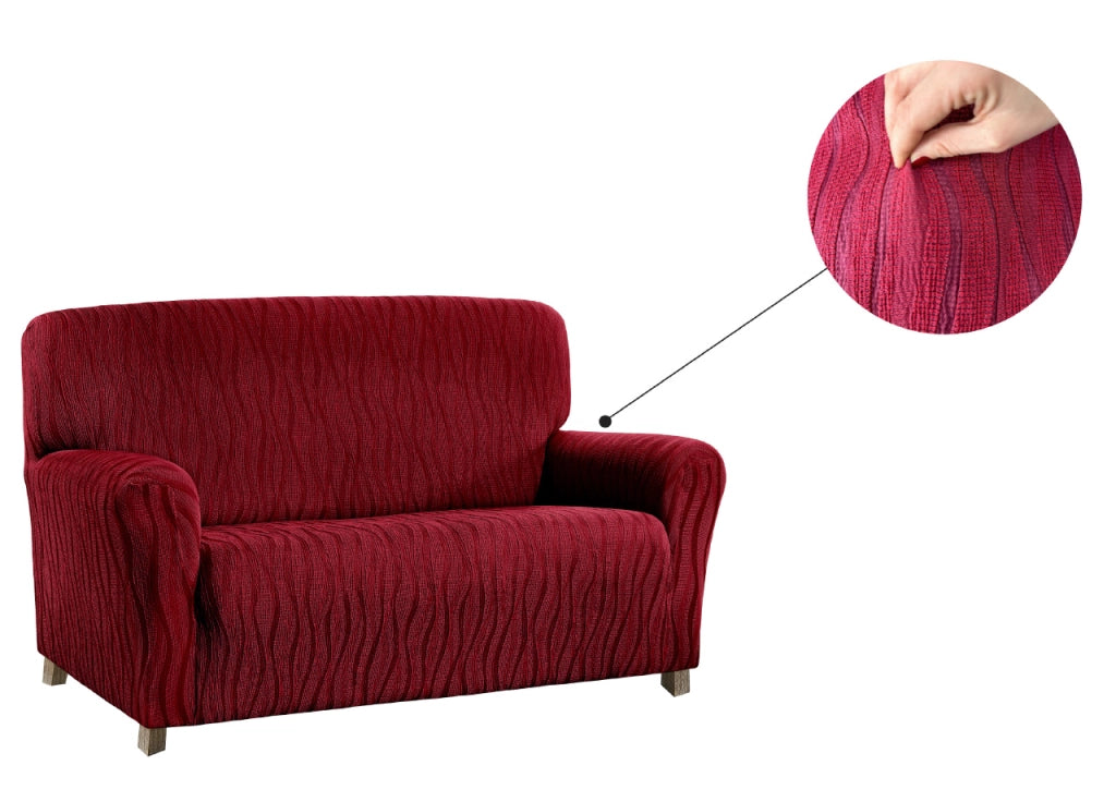 Copridivano Sofà Poltrona Elasticizzato Protezione Macchie Modello Wonderful - 3 Posti - Bordeaux