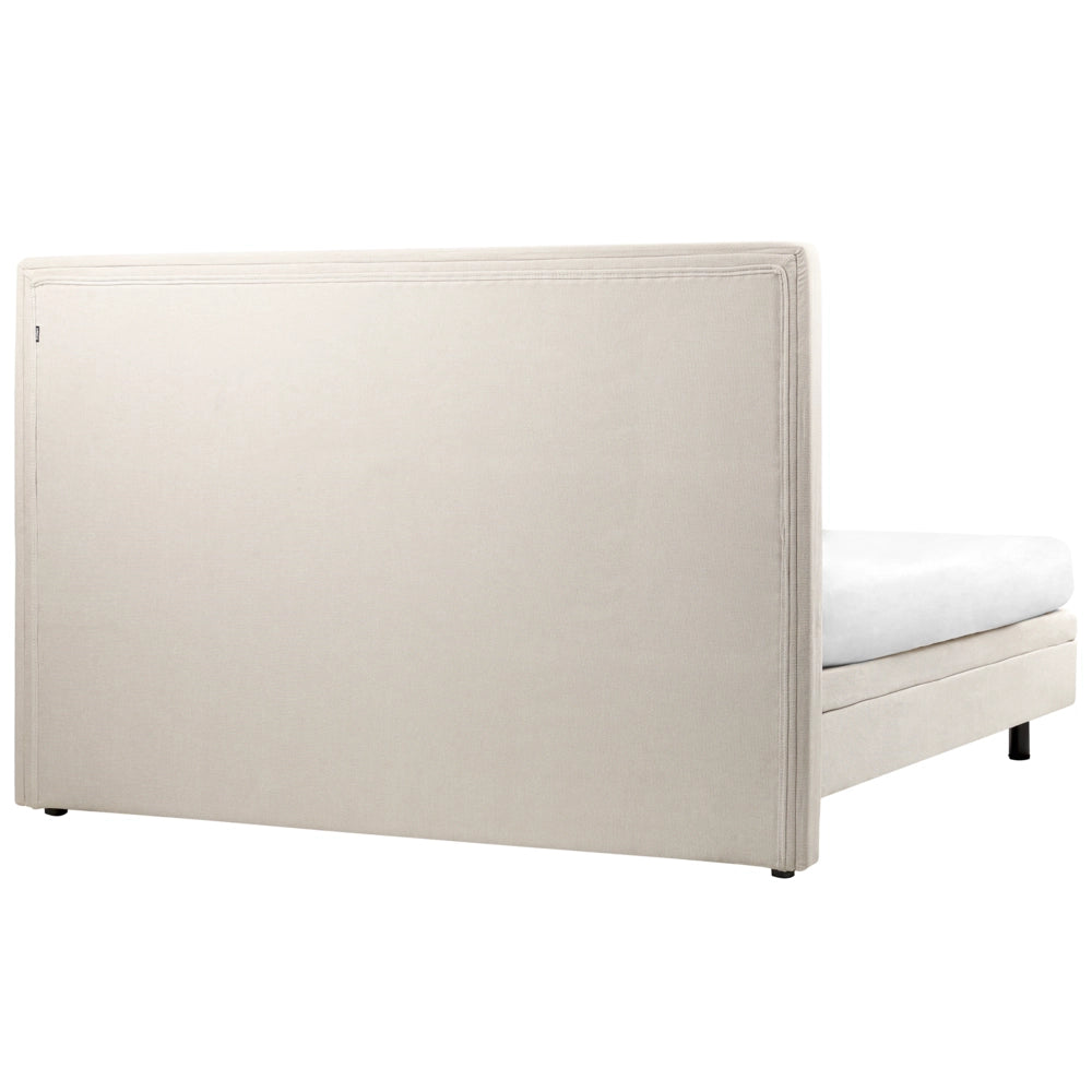 Letto Tessuto Beige chiaro Elettrico Regolabile con Telecomando 180 x 200 cm