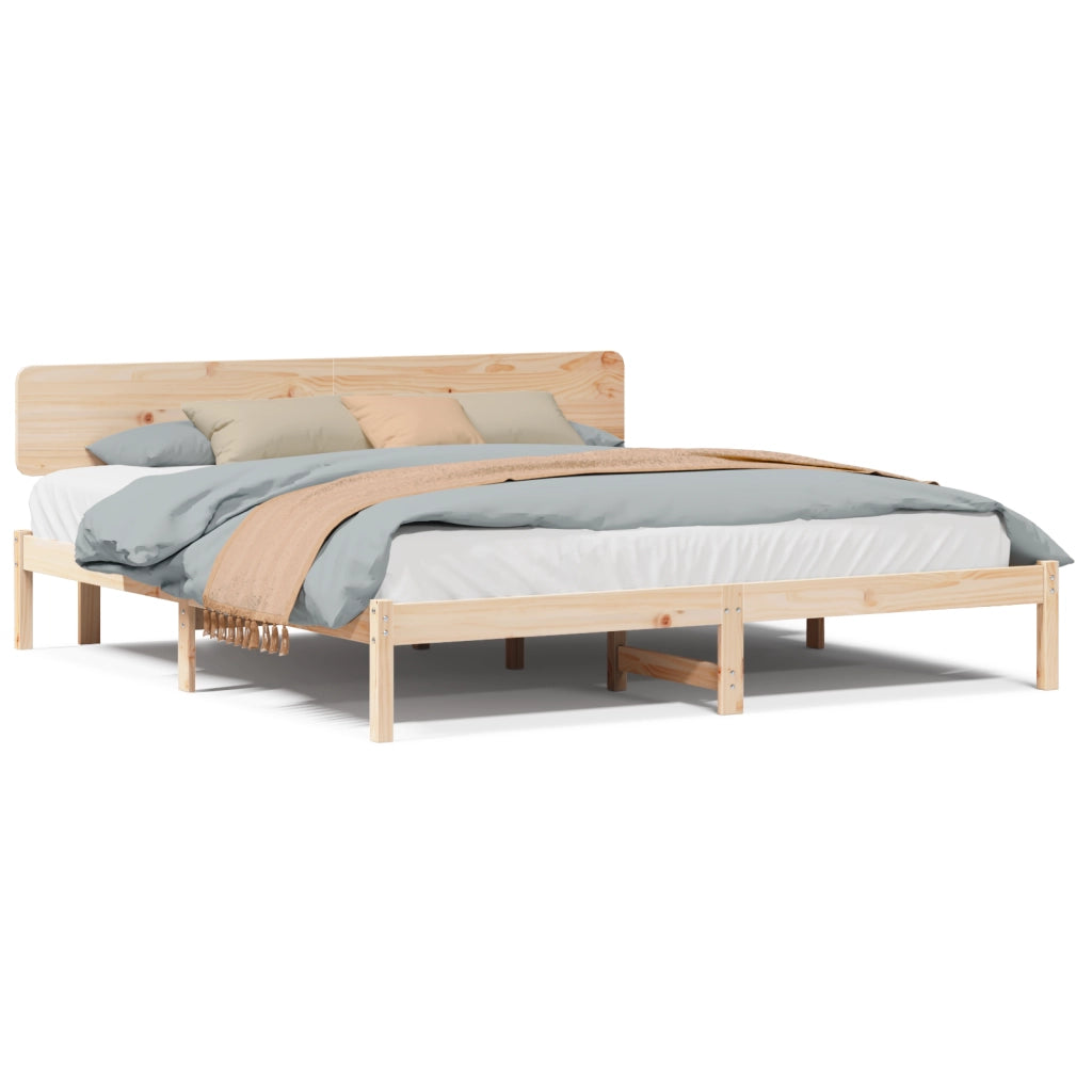Struttura letto con testiera 180x200 cm Legno massello di pino