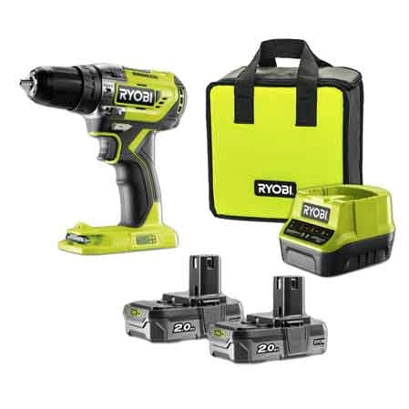 TRAPANO AVVITATORE A PERCUSSIONE A BATTERIA BRUSHLESS 'R18PD3-220S' 18V 2,0Ah - RYOBI