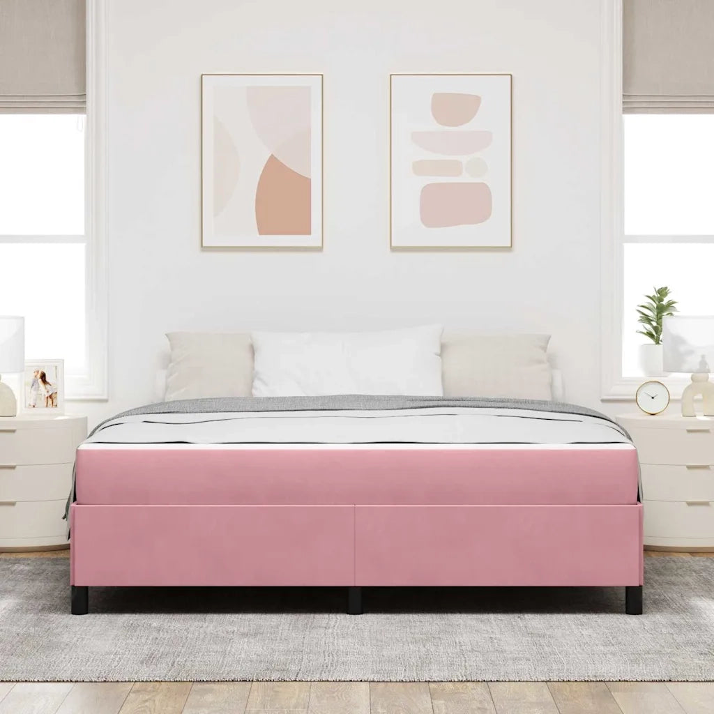 Struttura del letto con materasso Rosa 180 x 200 cm Tessuto 3399083