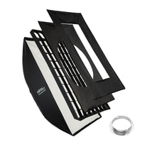 Studio Softbox 80x120cm + adattatore softbox per Elinchrom (diametro esterno: 15,2 cm), ruotabile di 360°, facile da montare grazie alla funzione ombrello, incluso griglia, maschere