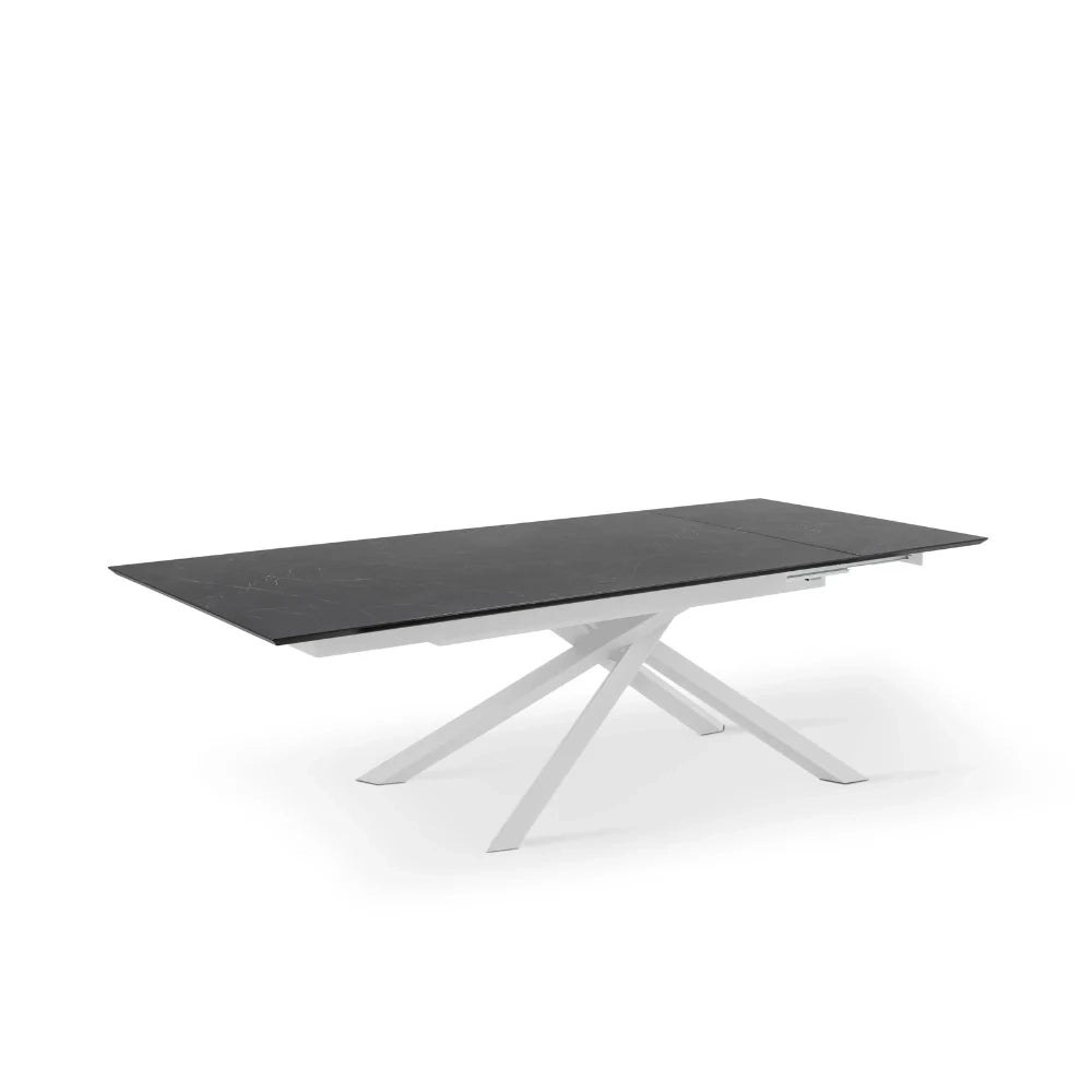 Tavolo da pranzo allungabile in HPL effetto marmo nero Ryder 170-270x90 cm fino a 12 posti Made in Italy | Duzzle