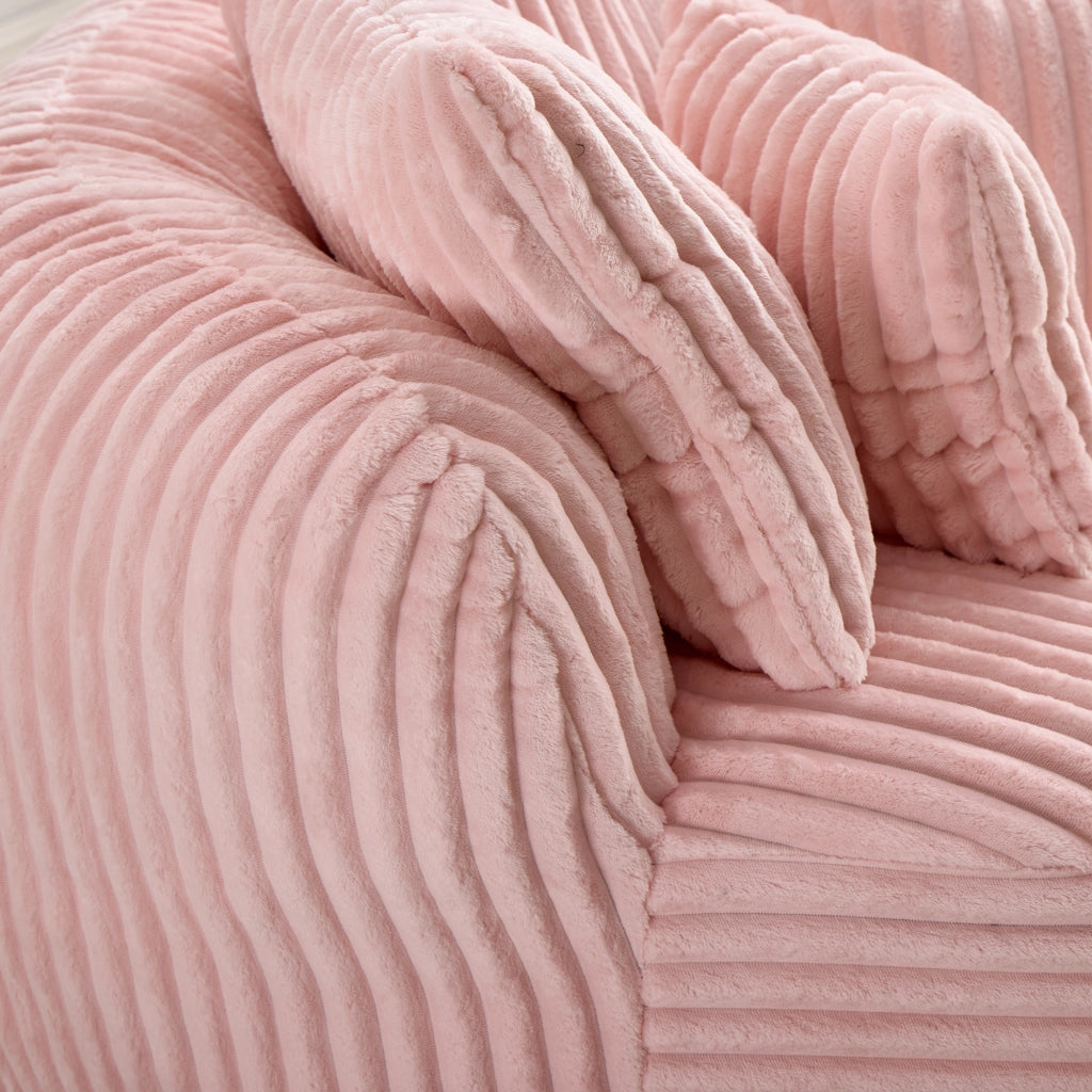 Poltrona da lettura con pouf e 5 cuscini rosa