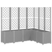 Fioriera rialzata per piante fiori e terrazze con traliccio grigio chiaro 160 x 120 x 140 cm PP grigio 02_0038346