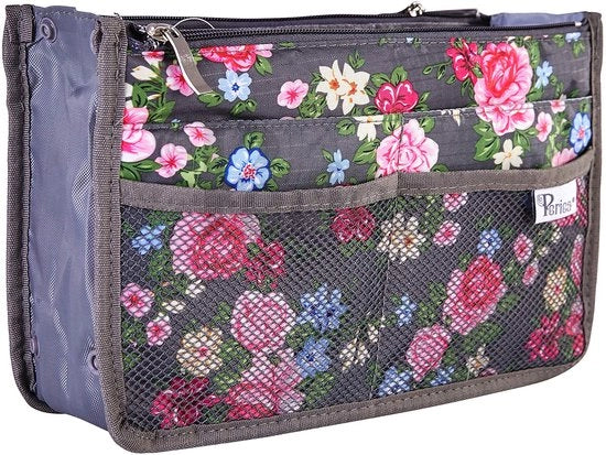 Organizzatore di Borsa a Mano - Tastiera per Borse - Piccolo, Medio & Grande (Grigio Fiorito, Grande)