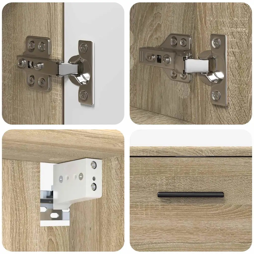 Set di mobili per il bagno con cassetto 2 pcs Rovere Sonoma 3393015