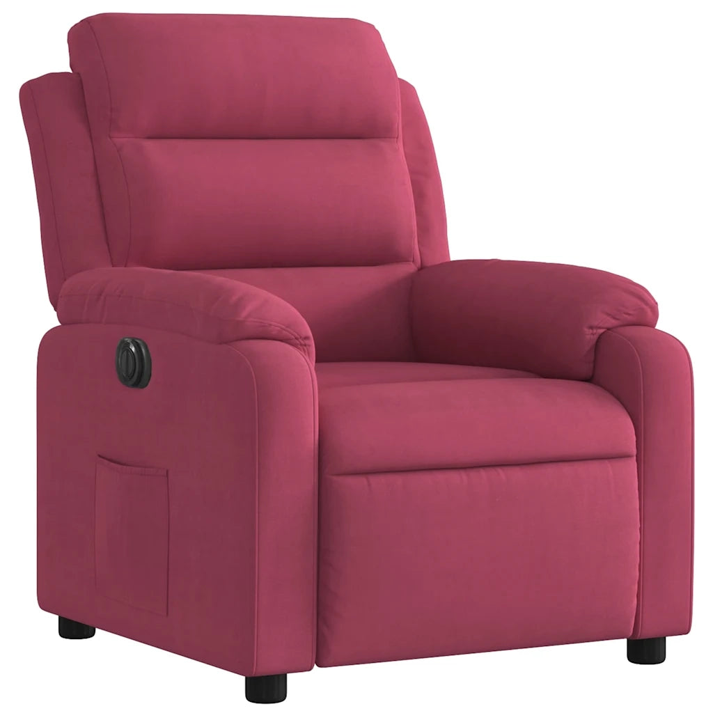 Poltrona Elettrica Reclinabile Rosso Vino in Tessuto 3205075