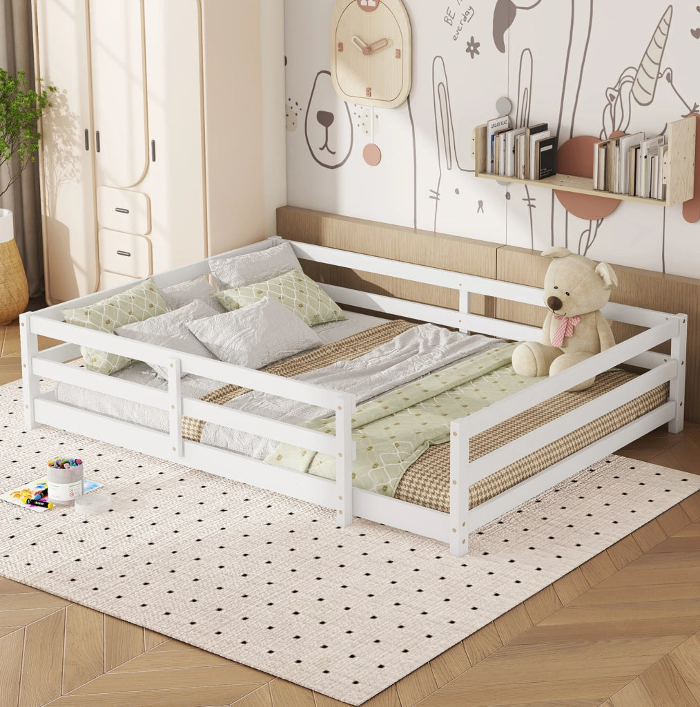 Letto Montessori per bambini 140x200 cm in pino bianco