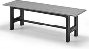 Panchina da Giardino con Sedile a Doghe, Telaio in Metallo e Verniciato a Polvere, Panca a 2 Posti da Giardino per Parco e Esterno, 120x34,5x40 cm (Grigio)
