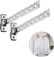 Droghanger Opportuno - Appoggio Cappotti - Risparmio di Spazio - Design Ripiegabile - 30 cm - Argento