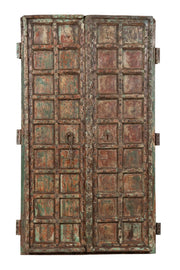 Biscottini Porta portone in legno massello e ferro da interno o da esterno vecchia e antica medievale scorrevole