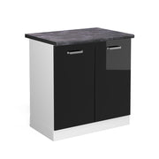 Vicco Mobile lavello cucina Nero lucido 80 cm , PL Antracite