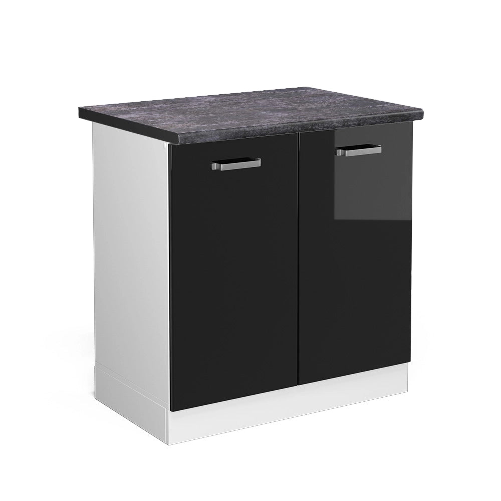 Vicco Mobile lavello cucina Nero lucido 80 cm , PL Antracite