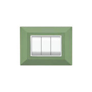 Trade Shop - Placca Placchetta Placchette Compatibili Per Serie Axolute Bticino Colorate Sq - Verde Metallizzato -3 Fori     -