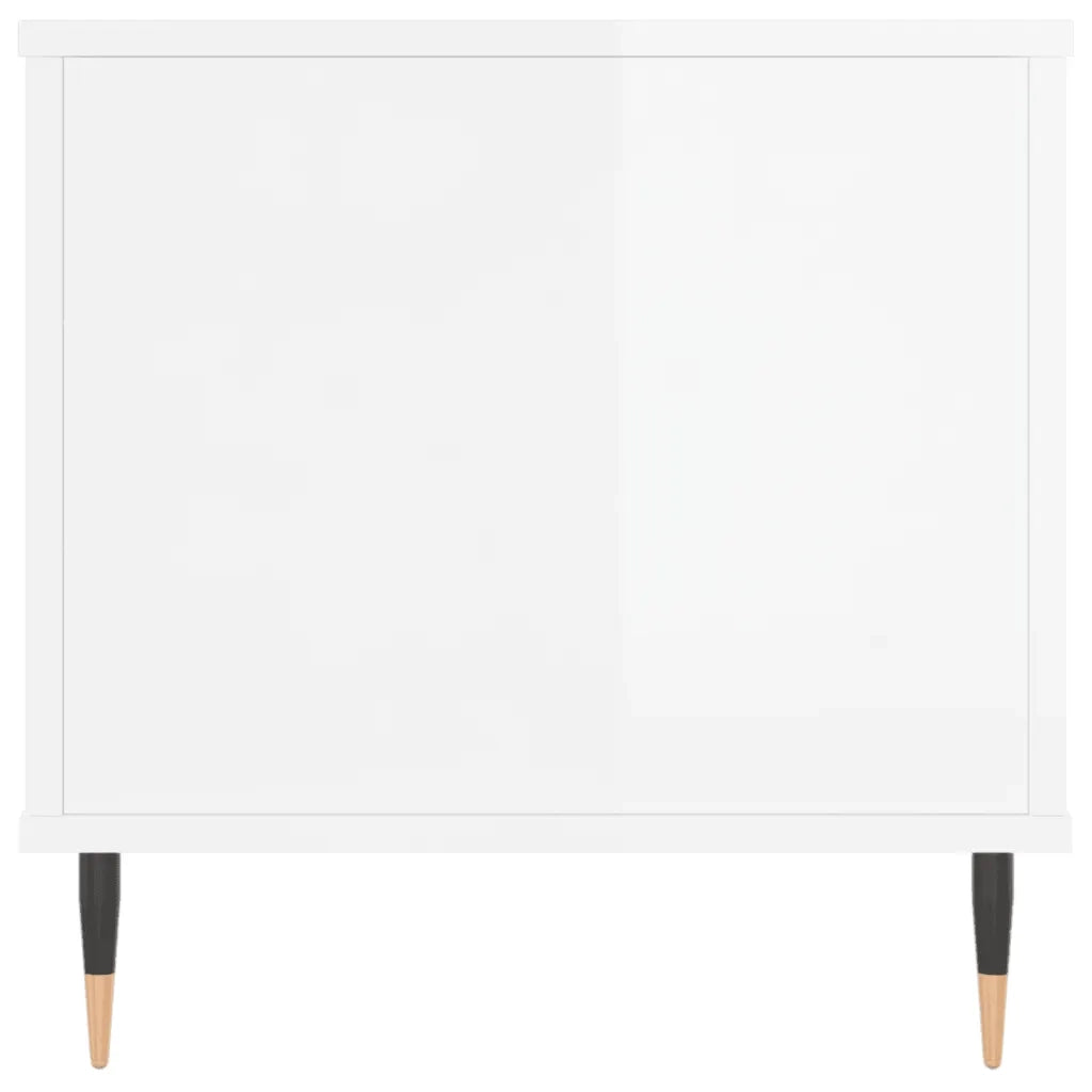 Tavolino Salotto Bianco Lucido 90x44,5x45 cm Legno Multistrato