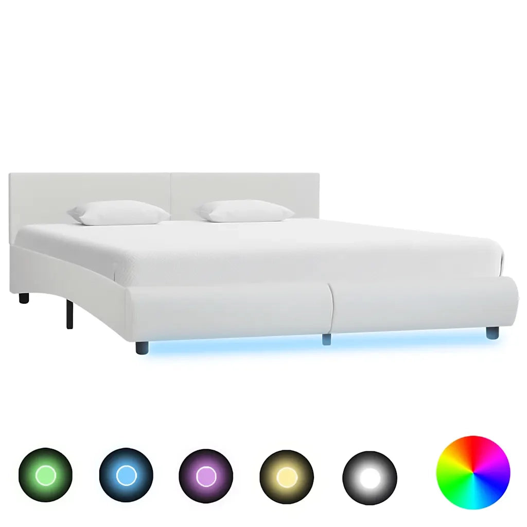 Giroletto con LED Bianco in Similpelle 160x200 cm