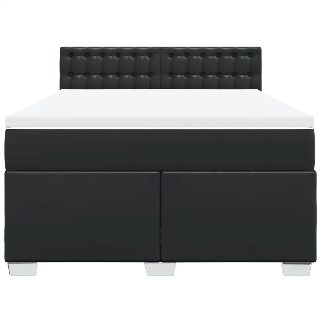 Giroletto a Molle con Materasso Nero 140x200 cm in Similpelle 3286124