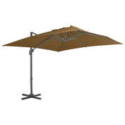 Ombrellone da Giardino con Base Portatile Tortora 276348