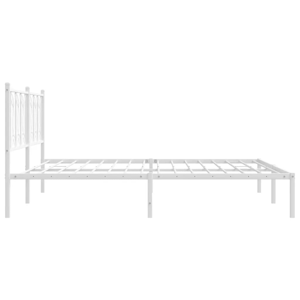 Giroletto con Testiera-Struttura Letto con testiera Metallo Bianco 183x213 cm 486959