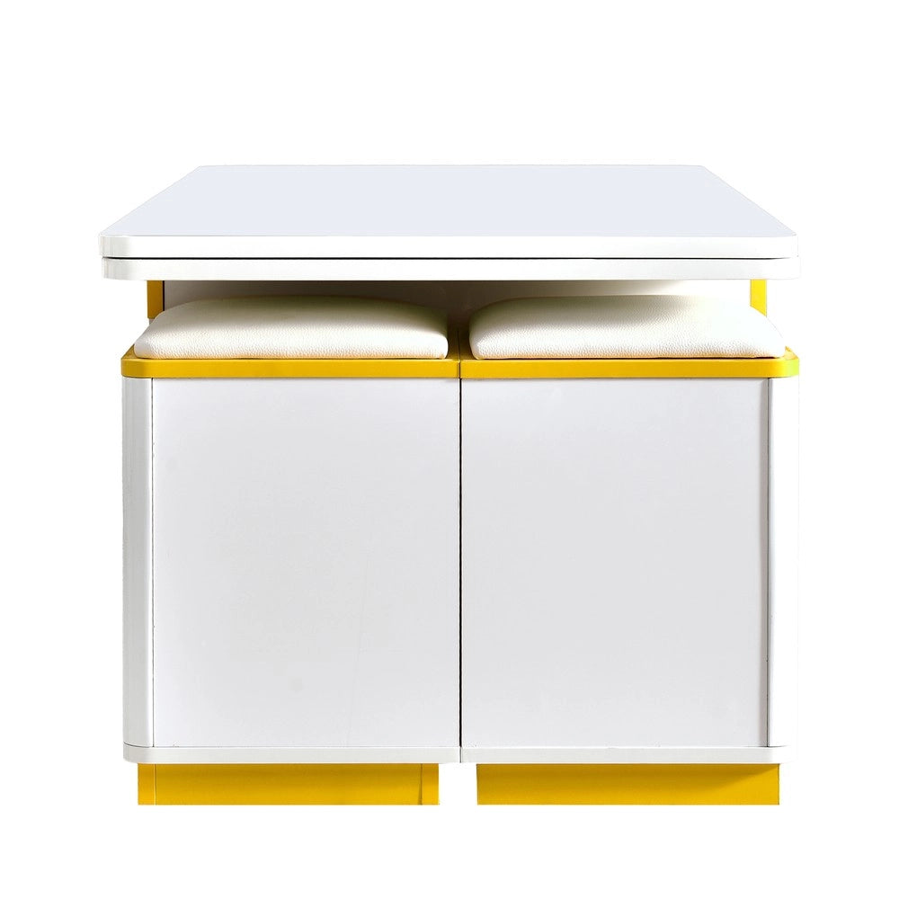 Tavolino da Caff¨¨ Pieghevole Bianco Lucido ¨C MINIMAL ¨C 100x50x43 cm