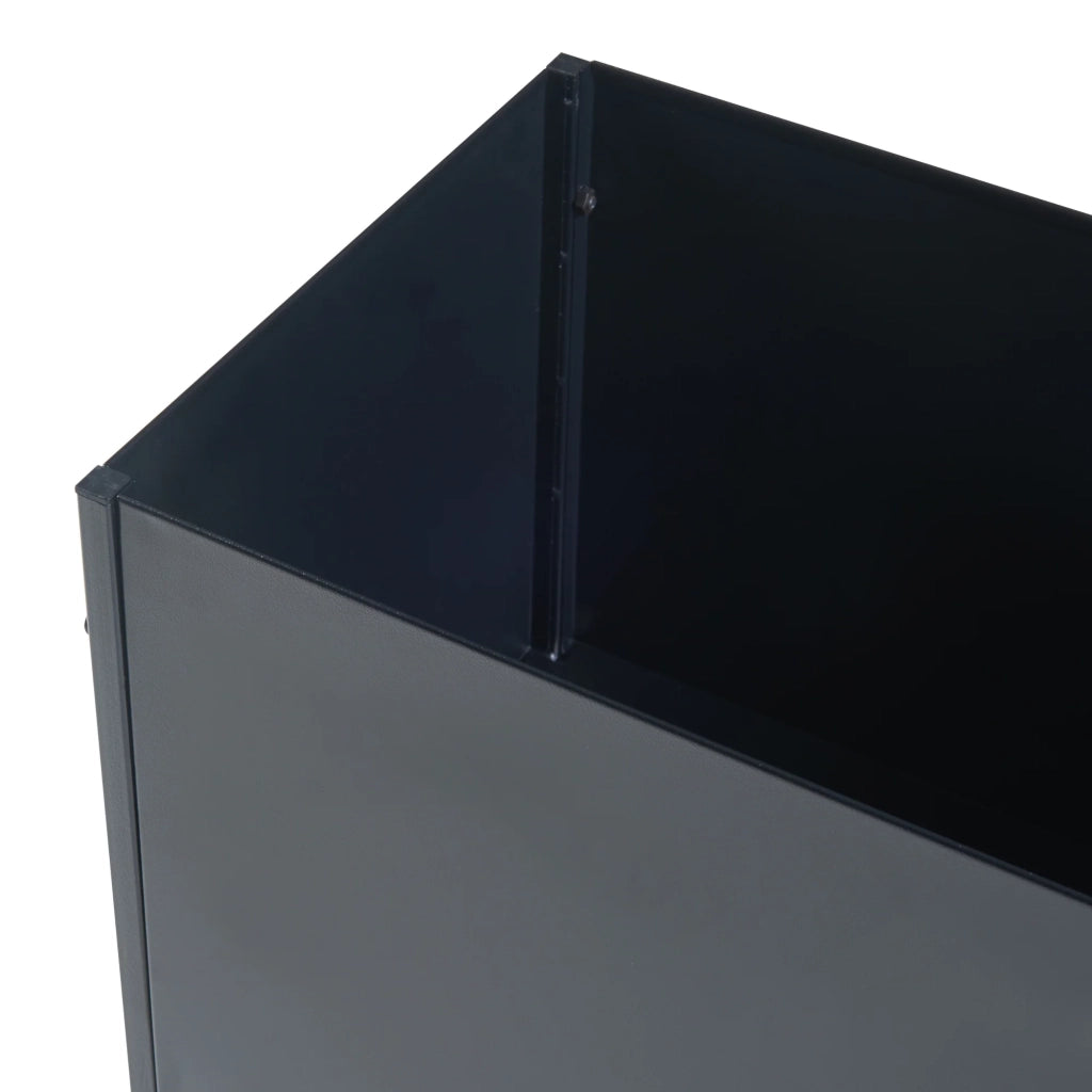 Supporto per piante con vassoio integrato 70 x 50 x 30 cm metallo nero 03_0010711