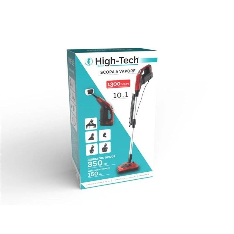 HIGH-TECH SCOPA A VAPORE 10 IN 1 DA 1300 W CON SERBATOIO 350 ML