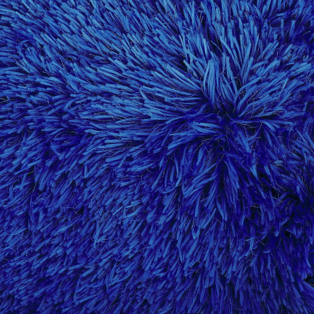 Tappeto Shaggy Tappeto a pelo lungo Solido Poliestere Blu Rettangolare 80 x 150 cm