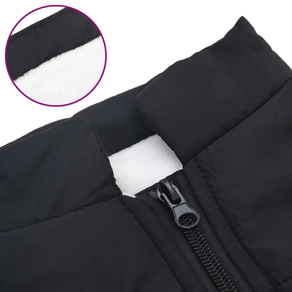 Cappotto Cani con Imbracatura Impermeabile Riflettente Nero L40 4019911