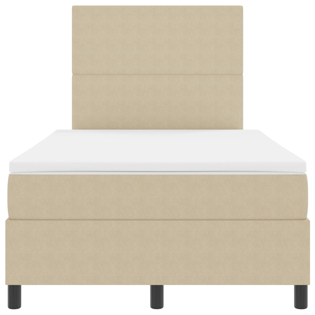 Letto Box Spring di con Materasso e Luce LED Verde Grigio Piccolo Doppio Tessuto Corduroy