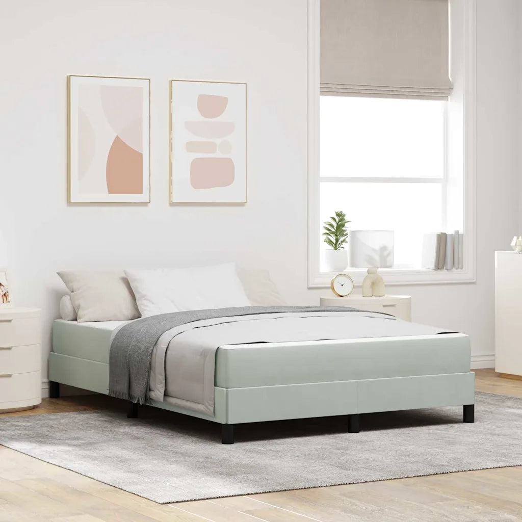 vidaXL Letto box spring con materasso Grigio chiaro 140 x 190 cm