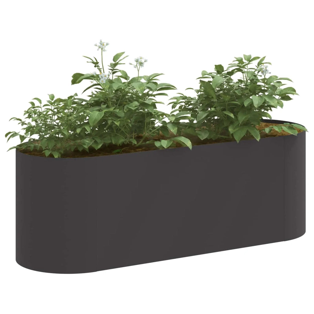 Letto rialzato da giardino Nero 120 x 40 x 40 cm Acciaio 8011684