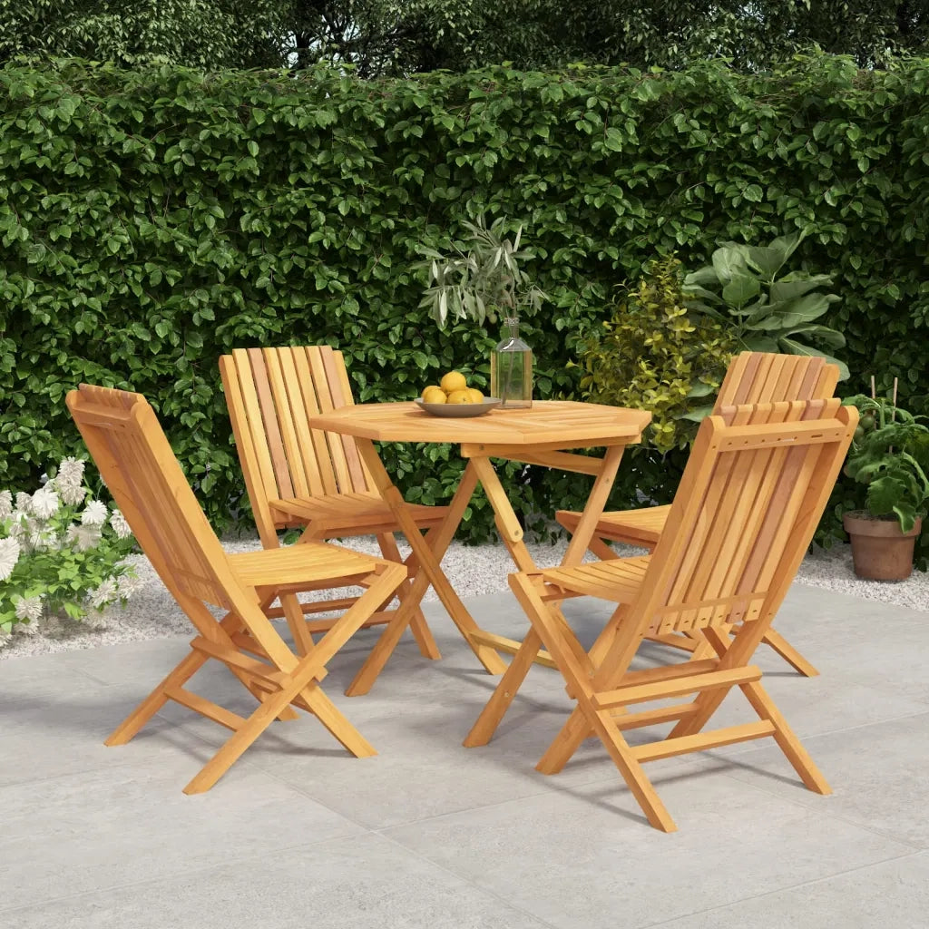 Set da Pranzo per Giardino 5 pz in Legno Massello di Teak 3155027