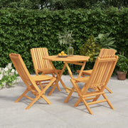 Set da Pranzo per Giardino 5 pz in Legno Massello di Teak 3155027