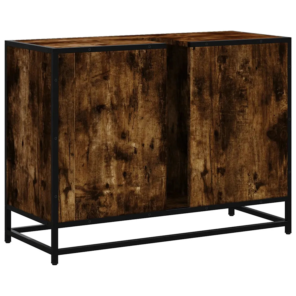 Mobile Lavabo Bagno Rovere Fumo 60x30x60 cm Legno Multistrato 849291
