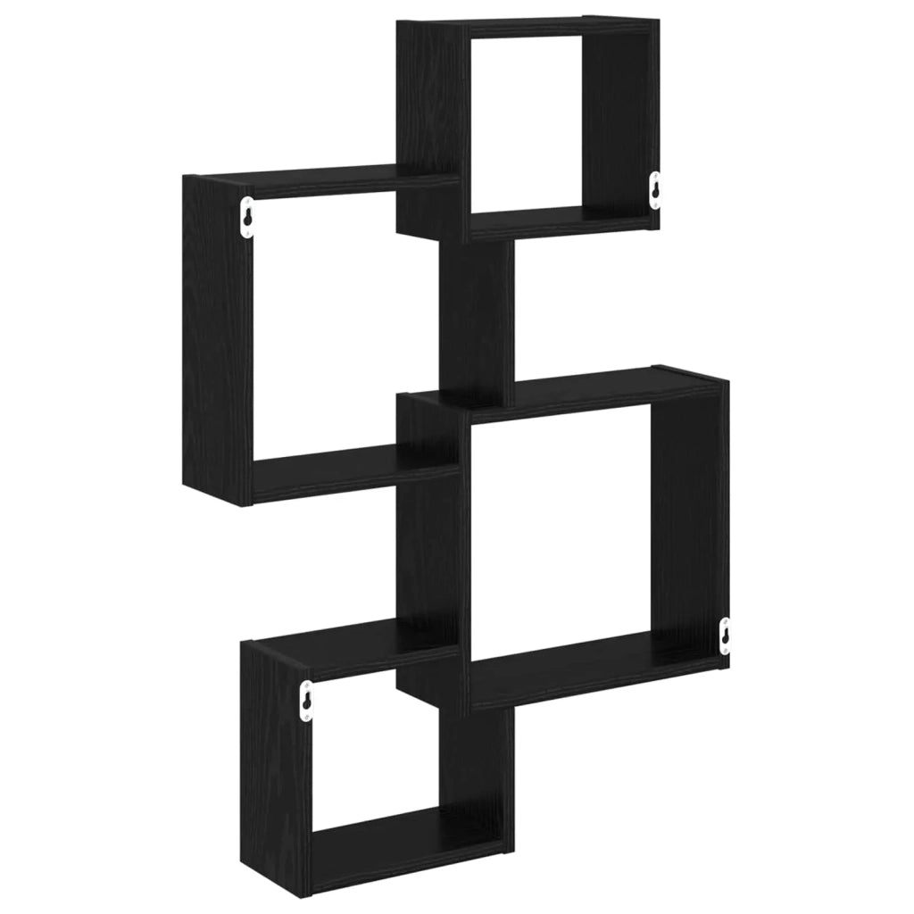 Mensole Cubo da Parete A parete Rovere Nero 64 x 13,5 x 91,5 cm 8012125