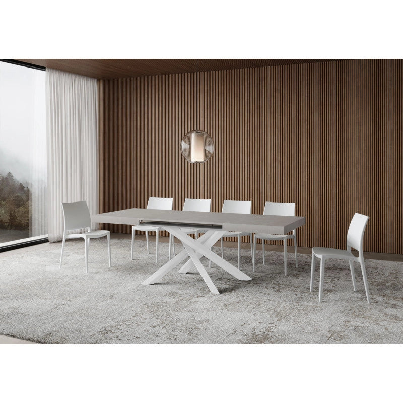 Tavolo allungabile 120/224x90 cm Volantis telaio Bianche - Cashmere