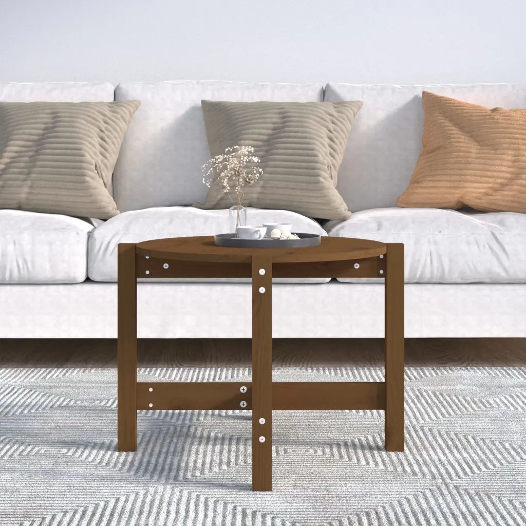 Tavolino da Salotto Ambra Ø 62,5x45cm in Legno Massello di Pino 822305