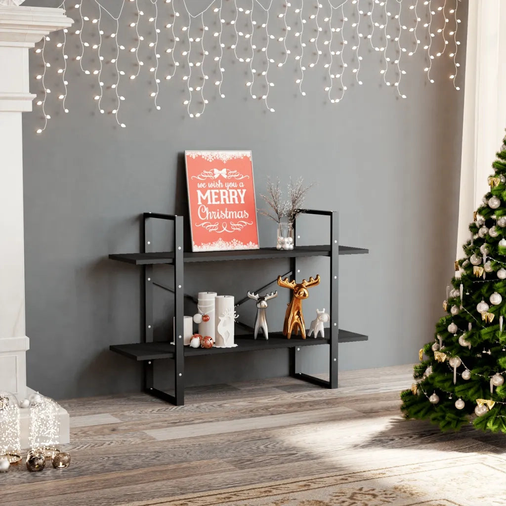 Libreria a 2 Ripiani Grigia 100x30x70 cm in Legno Multistrato 806469