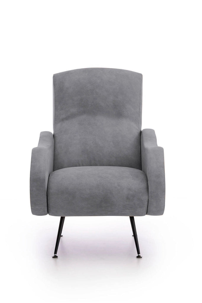Poltroncina Lasnigo, Poltrona Braccioli Made in Italy, 70x100x98h cm Grigio