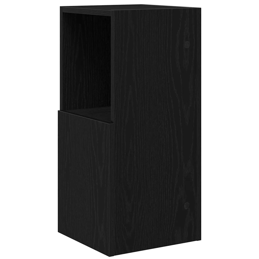 Mobile angolare 30,5x30x65cm Legno ingegnerizzato Rovere Nero 889838