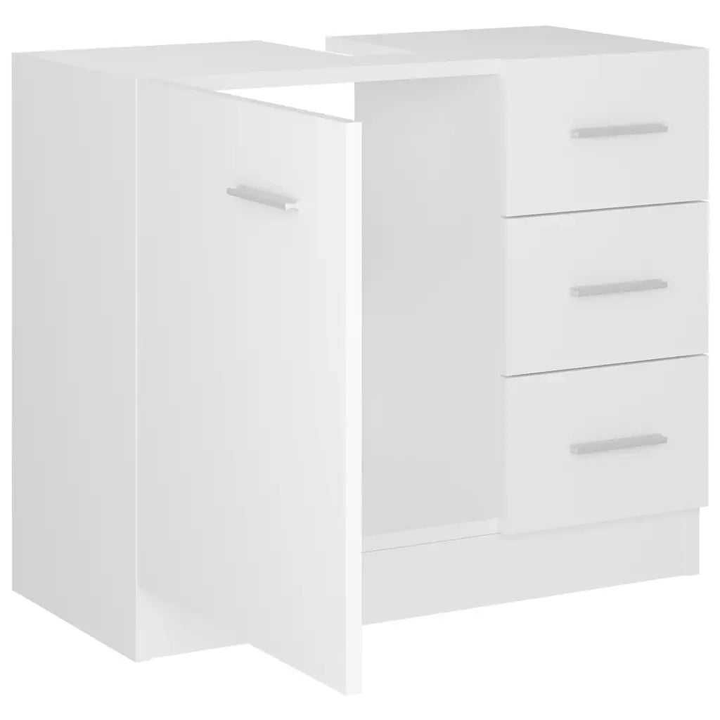 Mobile Sottolavabo-Armadietto da bagno Bianco 63x30x54 cm in Multistrato