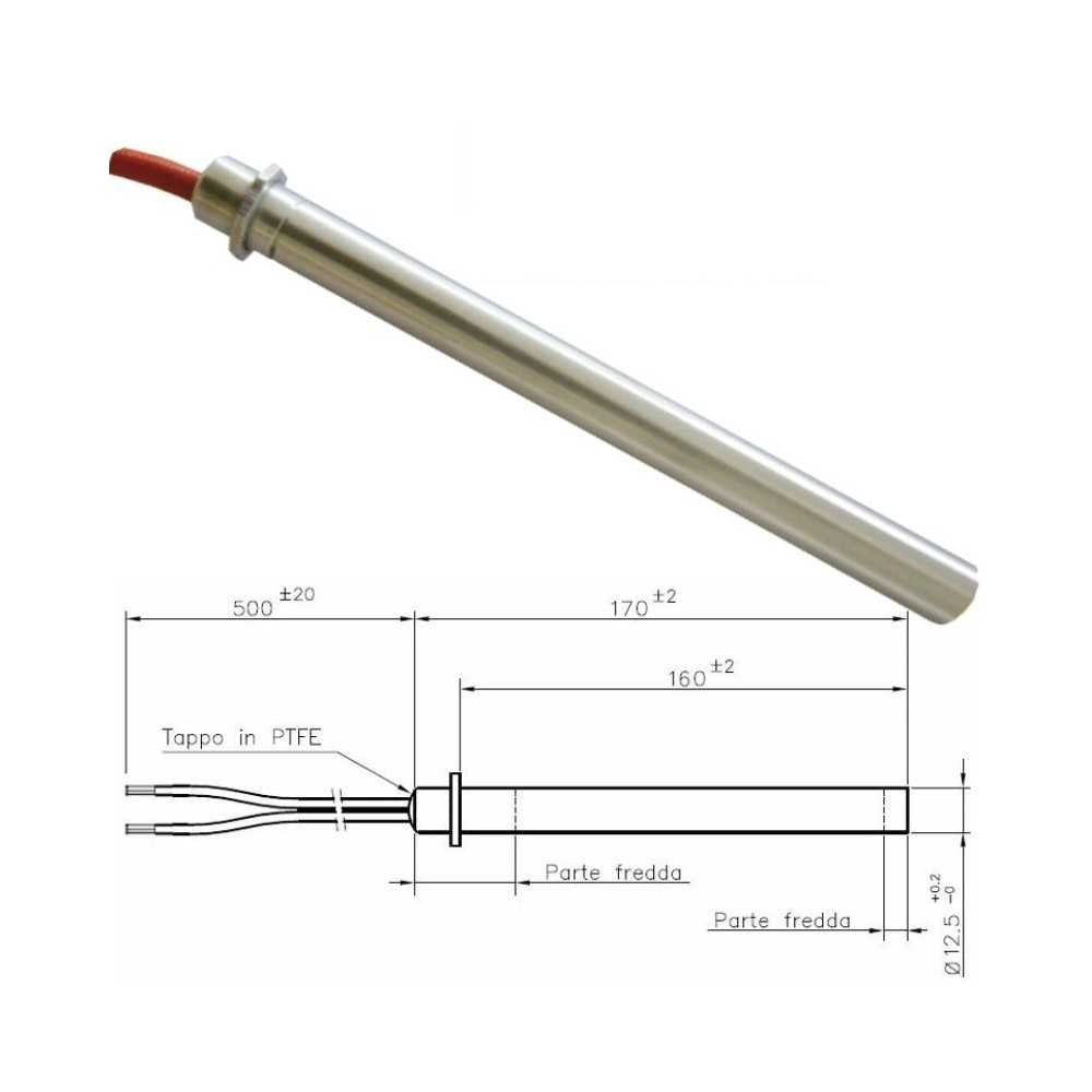 Resistenza Candeletta Stufa a Pellet 12,5mm 350W 170mm EDILKAMIN PALAZZETTI - UNIVERSALE