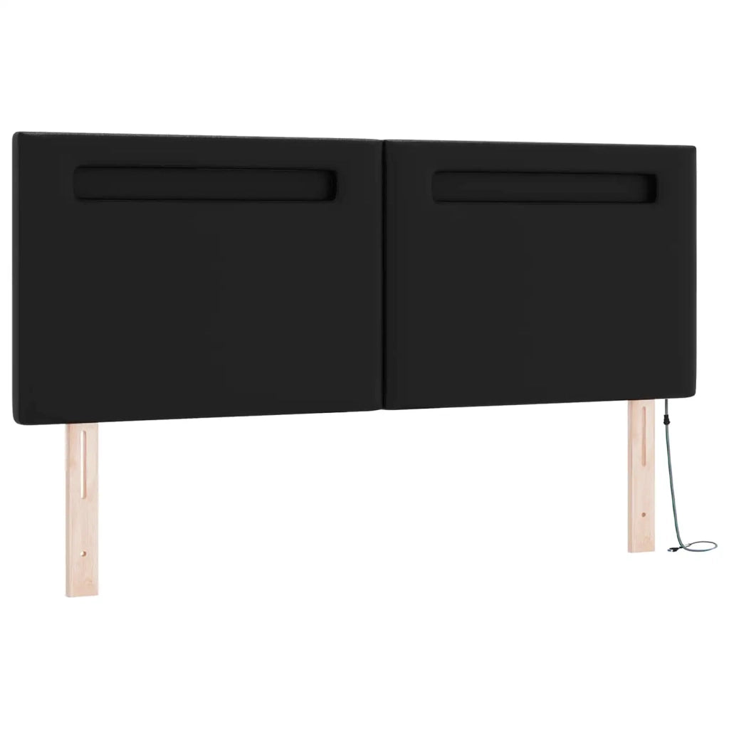 Letto a molle con materasso Nero 160 x 200 cm Pelle sintetica 3339056