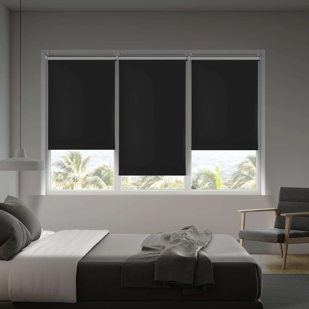 Tenda a Rullo Oscurante installazione senza foratura EasyFix Nero 90x180 cm
