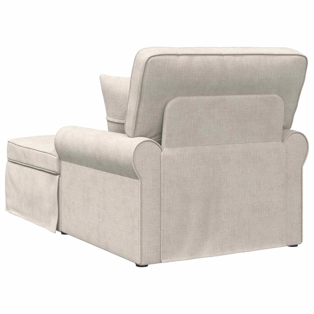 Chaise Longe con Gonna con cuscino Crema 157 x 91 x 91 cm ARES 42022954