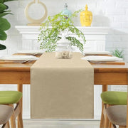 Tavolo da pranzo, lente, moderno, tavolo da pranzo, lavabile, look in lino, tavolo da pranzo, impermeabile all'acqua, tavolo da pranzo per sala da pranzo, festa, vacanza, decorazione (beige crema, 40 x 140 cm)