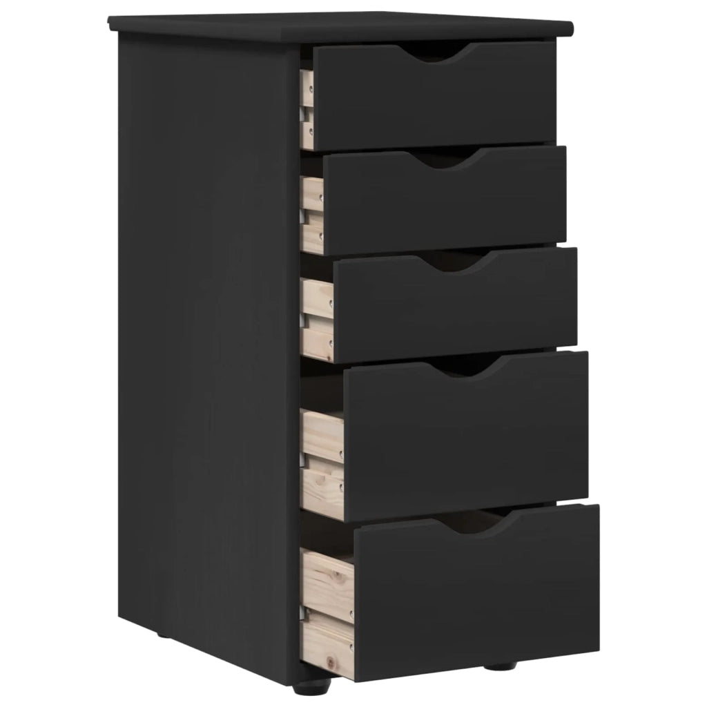 Armadietto Nero 34 x 39 x 61,5 cm Legno di Pino Massello