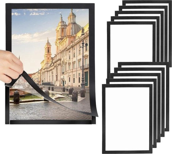 Lista magnetica autoadesiva A4 - impermeabile - per documenti e manifesti - nero